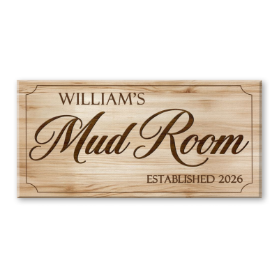 Personalized Mud Room Wall Sign, Custom Name Mudroom Decor, Rustic Farmhouse Wall Art, Custom Entryway Sign, Mudroom Gift