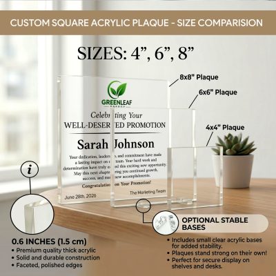 Personalized Promotion Gift for Coworker, Custom Promotion Plaque, Career Achievement Keepsake, Professional Milestone Gift Acrylic, New Role Gift, Personalized Career Advancement Gift