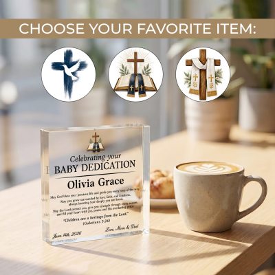 Baby Dedication Gift, Personalized Baby Dedication Keepsake, Christian Baby Gift, Baby Dedication Plaque, Religious Gift for Baby Girl, Baptism Alternative Gift