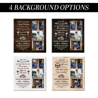 Personalized Postal Worker Photo Canvas, Custom Postal Worker Retirement Gift, Postal Worker Appreciation Gift, Farewell Gift For Postal Worker