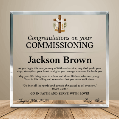 Personalized Commissioning Gift, Commissioning Ceremony Plaque, Christian Ministry Gift, Church Leader Gift, Personalized Religious Gift