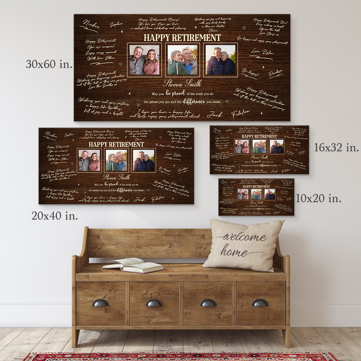 Personalized Retirement Signature Guest Book Canvas, Personalized Retirement Canvas, Happy Retirement Photo Collage, Coworker Retirement Gift, Farewell Gift, Retirement Keepsake