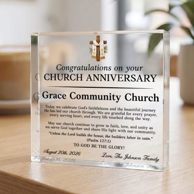 Church Anniversary Gift Personalized, Custom Church Anniversary Plaque, Church Celebration Gift, Christian Ministry Gift, Religious Keepsake