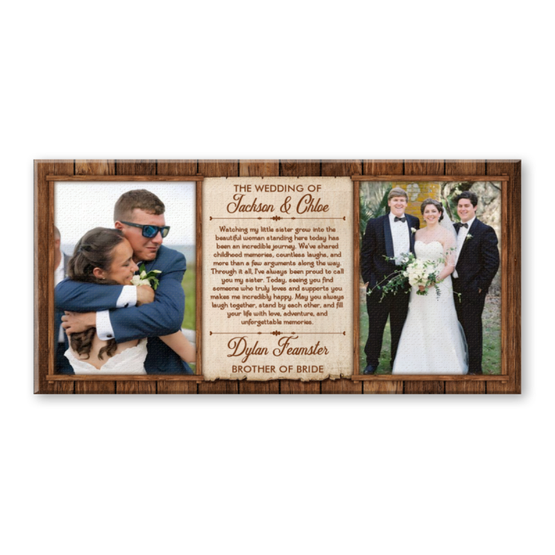 Wedding Speech From Brother, Custom Wedding Speech Canvas from Brother, Wedding Toast Keepsake, Wedding Day Gift