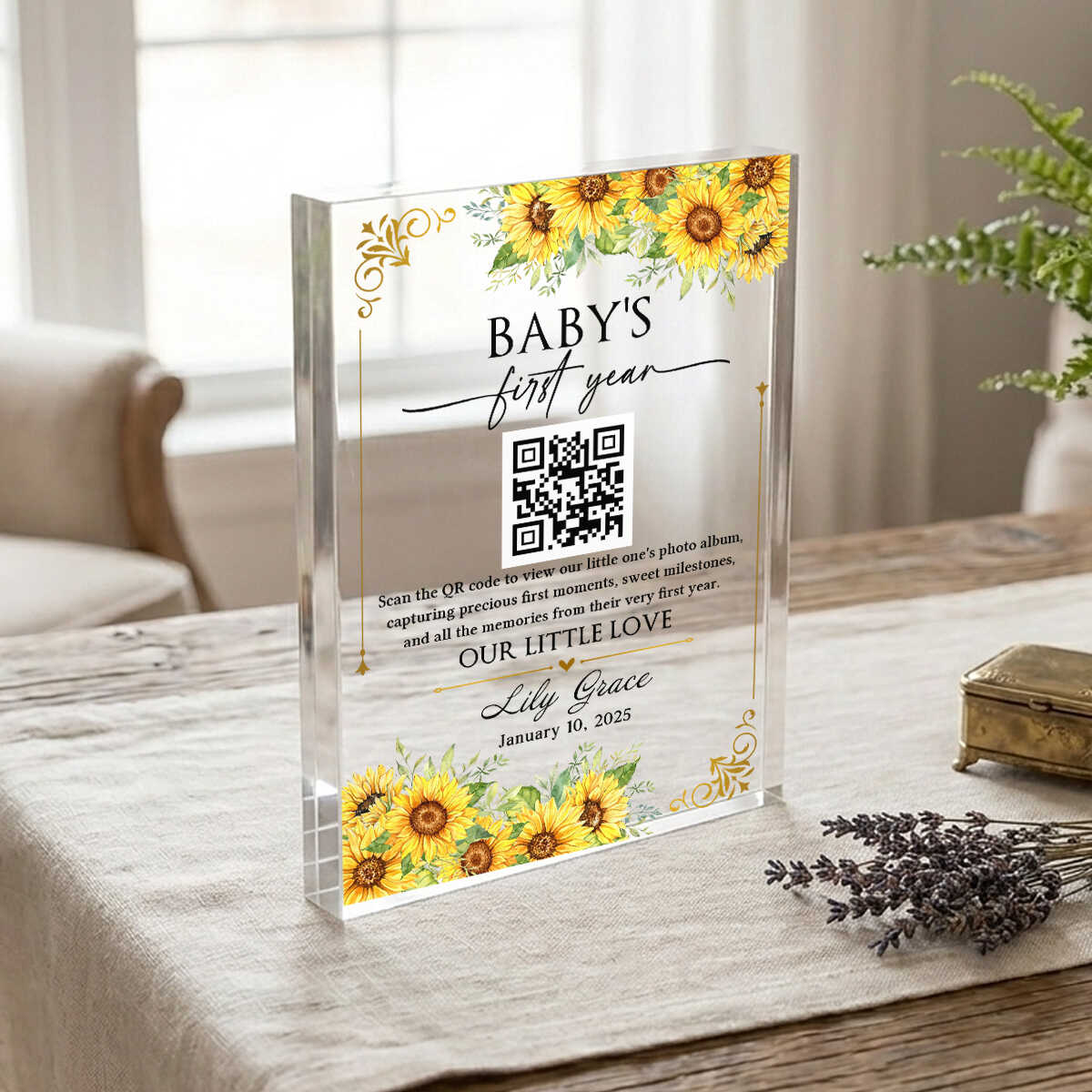 Custom Baby Photo Album QR Code Gift, Baby's First Year Keepsake, Personalized Newborn Gift, First Birthday Memory Gift 1 Custom Baby Photo Album QR Code Gift, Baby's First Year Keepsake, Personalized Newborn Gift, First Birthday Memory Gift