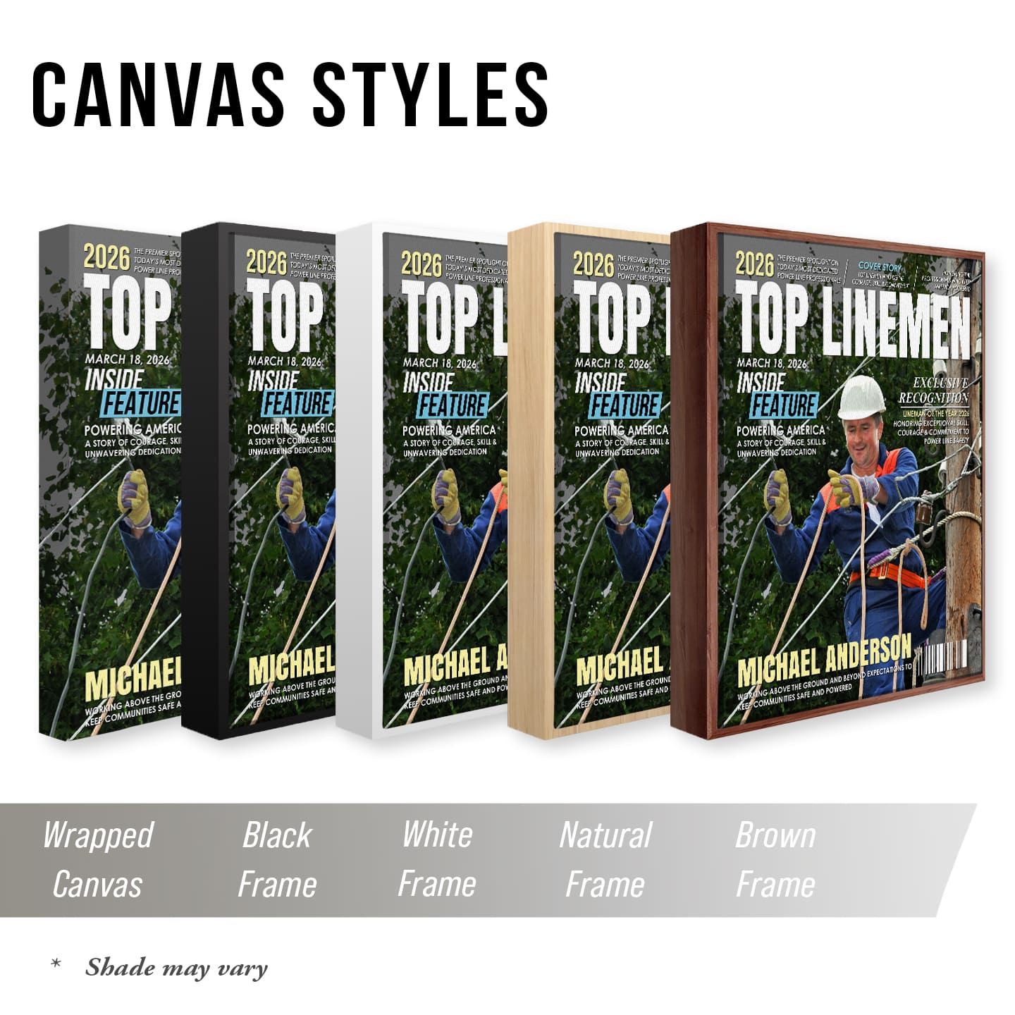 Personalized Top Lineman Magazine Canvas, Custom Lineman Recognition Gift, Electrical Lineworker Gift, Lineman Appreciation Gift