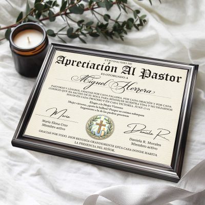 Certificado Personalizado De Apreciación Cristiana, Regalo De Agradecimiento, Reconocimiento De Servicio, Regalo Para Líder De Iglesia