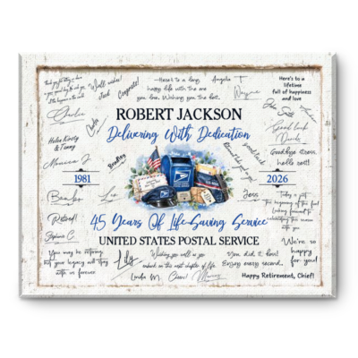 Personalized USPS Retirement Guest Book, Custom Postal Worker Signature Sign, Mail Carrier Years of Service Gift, USPS Retirement Party Decor, Postman Farewell Gift