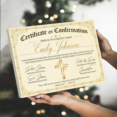 Personalized Confirmation Certificate, Custom Christian Confirmation Gift, Catholic Confirmation Keepsake, Religious Ceremony Gift, Confirmation Day