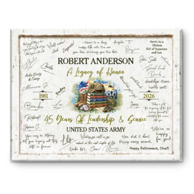Personalized US Army Retirement Signature Board, Custom Military Guest Book, Years of Service Sign, Army Retirement Party Decor, Veteran Farewell Gift