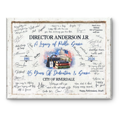 Personalized Government Employee Retirement Guest Book, Custom Public Service Signature Sign, Government Employee Years of Service Canvas, Government Employee Guest Book