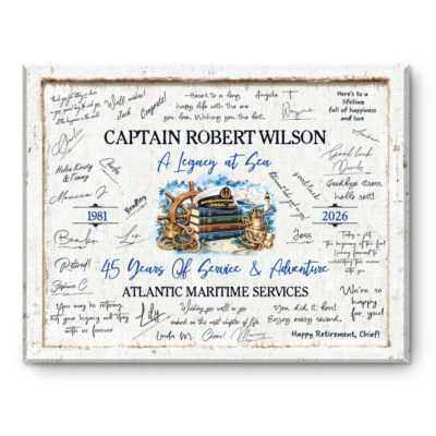 Personalized Maritime Retirement Guest Book, Custom Ship Captain Signature Board, Years of Service Sign, Captain Retirement Party Decor, Maritime Farewell Gift
