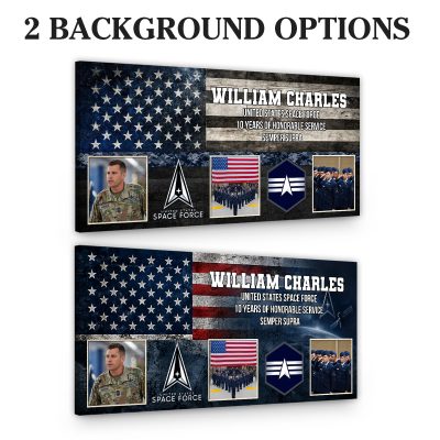 Personalized Space Force Retirement Canvas, US Space Force Gift, Custom Department Logo Wall Art, Space Force Retirement Gift, Military Appreciation Gift