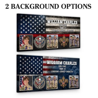 Eagle Scout Canvas, Personalized Eagle Scout Gift, Custom Scout Logo Wall Art, Scout Achievement Keepsake, Eagle Scout Graduation Gift