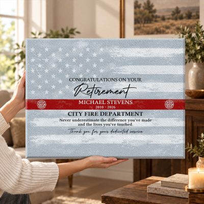 Firefighter Retirement Guest Book Canvas, Firefighter Retirement Gift, Custom Fire Department Keepsake, First Responder Appreciation Wall Art