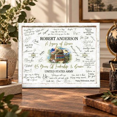 Personalized US Army Retirement Signature Board, Custom Military Guest Book, Years of Service Sign, Army Retirement Party Decor, Veteran Farewell Gift