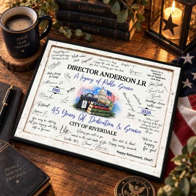 Personalized Government Employee Retirement Guest Book, Custom Public Service Signature Sign, Government Employee Years of Service Canvas, Government Employee Guest Book