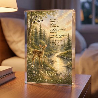 Personalized Baptism Acrylic Plaque for Boy