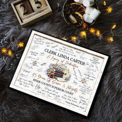 Court Clerk Retirement Guest Book, Custom Court Clerk Signature Sign, Years of Service Gift, Legal Retirement Party Decor, Court Clerk Farewell Gift