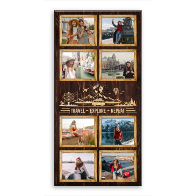 Custom Travel Photo Collage Canvas, Personalized Traveler Gift, Adventure Wall Art, Travel Memories Decor, Wanderlust Gift