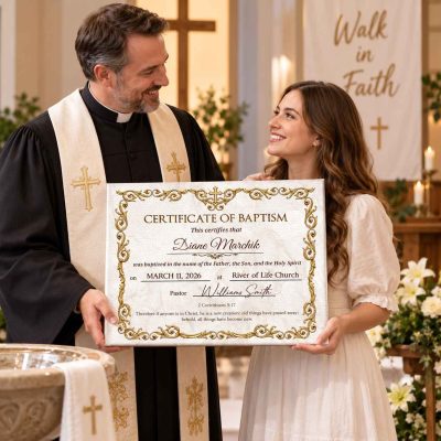 Custom Baptism Certificate Canvas, Personalized Christian Gift, Baptism Keepsake Gift for Baby Girl, Baby Baptism Gift, Religious Wall Decor