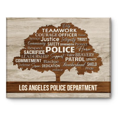 Personalized Police Officer Word Cloud Canvas, Custom Police Department Wall Art, Law Enforcement Appreciation Gift, Police Retirement Gift, Officer Office Decor