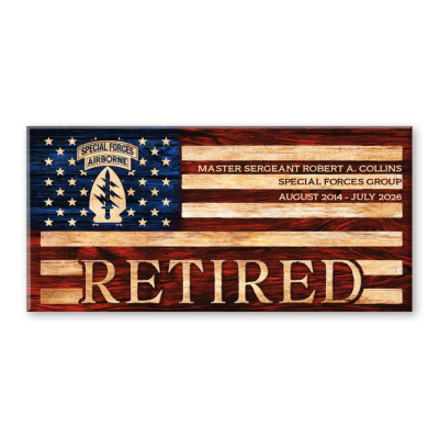 Personalized Special Forces Retirement Gift, Custom Army Retirement Sign, Military Retirement Gift, Veteran Gift, Special Forces Retirement Gift