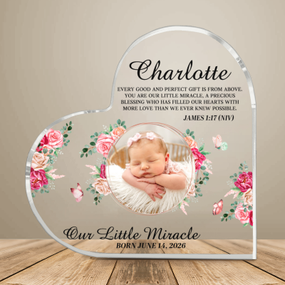Personalized Newborn Baby Gift, Custom Baby Girl Keepsake, Baby Birth Keepsake, Newborn Gift for Baby Girl, Nursery Decor