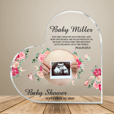 Personalized Baby Shower Gift, Custom Ultrasound Keepsake, Pregnancy Keepsake, Christian Baby Gift, Welcome Baby Gift