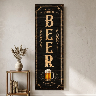 Personalized Beer Wall Sign, Beer Bar Decor, Rustic Hallway Wall Art, Custom Beer Sign, Beer Lover Gift, Man Cave Gift