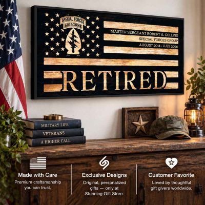 Personalized Special Forces Retirement Gift, Custom Army Retirement Sign, Military Retirement Gift, Veteran Gift, Special Forces Retirement Gift