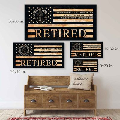 Military Intelligence Retirement Gift, Personalized Army Retirement Sign, Custom Intelligence Corps Gift, Veteran Retirement Gift