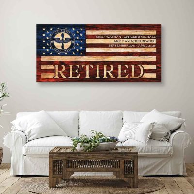 Personalized Army Aviation Retirement Gift, Custom Army Aviation Retirement Sign, Military Retirement Gift, Veteran Gift, Retired Soldier Gift
