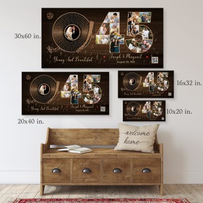 Personalized 45th Anniversary Photo Collage Vinyl Record, Custom Song Lyrics Gift, 45th Wedding Anniversary Gift, Gift For Wedding Anniversary