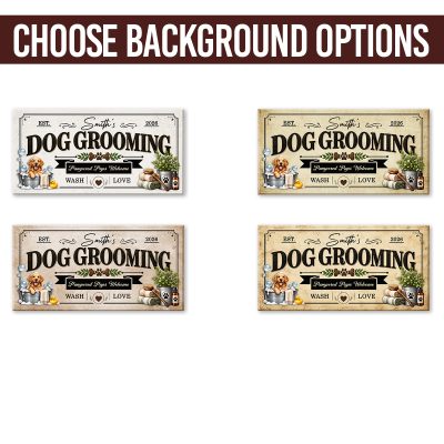 Personalized Dog Grooming Wall Sign, Custom Pet Grooming Shop Sign, Dog Groomer Business Decor, Pet Salon Wall Art, Grooming Salon Gift
