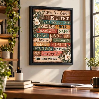 When You Enter This Office Canvas Wall Art, Personalized Therapist Sign, Counselor Gift, Psychologist Office Decor, Mental Health Professional Gift, Personalized Counselor Office Canvas