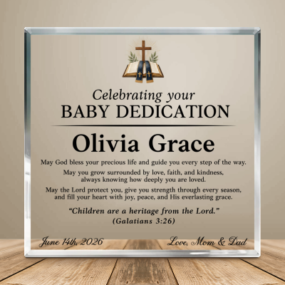 Baby Dedication Gift, Personalized Baby Dedication Keepsake, Christian Baby Gift, Baby Dedication Plaque, Religious Gift for Baby Girl, Baptism Alternative Gift