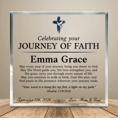 Journey of Faith Gift, Personalized Christian Keepsake, Faith Journey Gift Acrylic Plaque, Christian Religious Gift, Personalized Faith Plaque, Spiritual Gift
