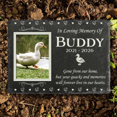 Personalized Duck Memorial Stone, Duck Remembrance Slate Gift, Duck Sympathy Gift, Duck Memorial Gift, Pet Loss Gift