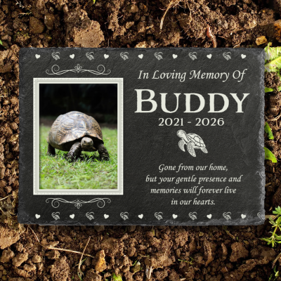 Personalized Turtle Memorial Stone, Turtle Remembrance Slate Gift, Turtle Sympathy Gift, Turtle Memorial Gift, Pet Loss Gift