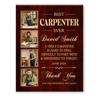 Personalized Carpenter Gift, Best Carpenter Ever Photo Canvas, Custom Woodworker Retirement Gift, Carpenter Appreciation Plaque, Master Carpenter Farewell Gift