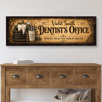 Custom Dentist Office Sign, Personalized Dentist Canvas, Custom Dentist Appreciation Gift, Dental School Graduation Gift, Thank You Dentist Keepsake