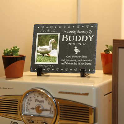 Personalized Duck Memorial Stone, Duck Remembrance Slate Gift, Duck Sympathy Gift, Duck Memorial Gift, Pet Loss Gift