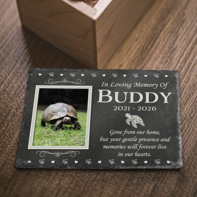 Personalized Turtle Memorial Stone, Turtle Remembrance Slate Gift, Turtle Sympathy Gift, Turtle Memorial Gift, Pet Loss Gift