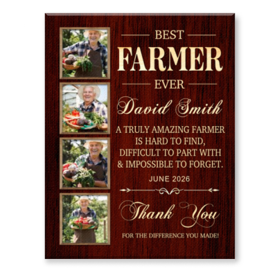 Personalized Farmer Photo Collage Canvas Wall Art, Custom Best Farmer Ever Canvas Art, Farmer Retirement Gift Idea, Farmer Gift, Farmer Retirement Canvas