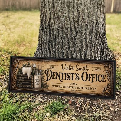 Custom Dentist Office Sign, Personalized Dentist Canvas, Custom Dentist Appreciation Gift, Dental School Graduation Gift, Thank You Dentist Keepsake