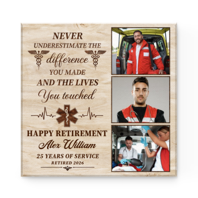 Personalized Paramedic Retirement Photo Canvas, Paramedic Appreciation Gift, EMS Retirement Gift, First Responder Gift, Paramedic Gift