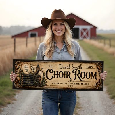 Custom Choir Room Sign Canvas Print, Personalized Choir Teacher Wall Decor, Choir Room Sign, Choir Teacher Gift