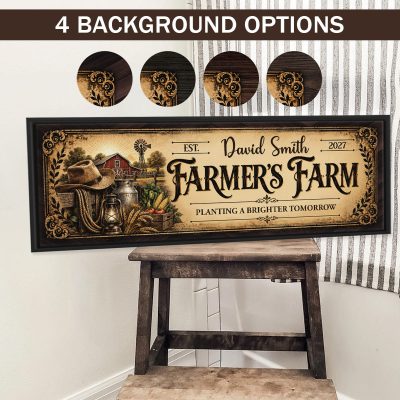 Personalized Farmhouse Canvas Sign, Custom Farm Name Sign, Vintage Country Wall Art, Farmer Housewarming Gift Decor, Rustic Ranch Canvas Print