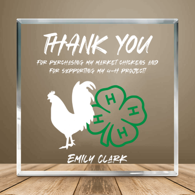 Market Chicken Buyer Thank You Gift, 4H Thank You Gift, Poultry Buyer Gift, Custom Acrylic Plaque, Fair Auction Keepsake